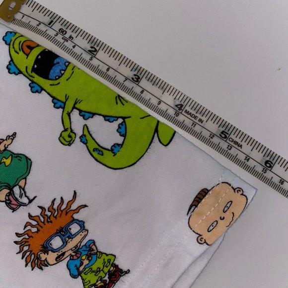 Rugrats Nickelodeon White Graphic All Over Cropped Crop Shirt 90s Womens Small - Picture 12 of 14